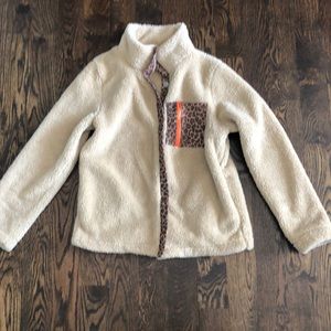 Sherpa jacket with leopard details size medium